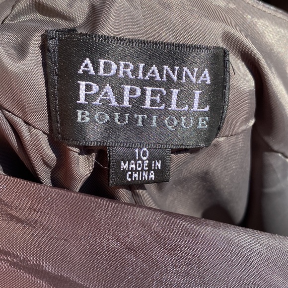 Adrianna Pappell boutique dress iridescent dressy taffeta midi halter - Picture 4 of 9